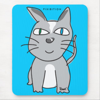 Grey Kitty Cat Mousepad
