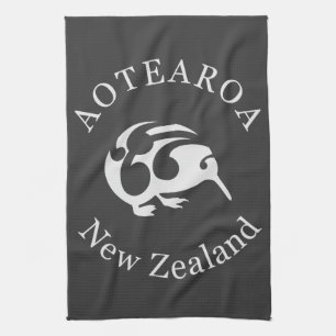 Grey KIWI with Koru Kitchen Towel