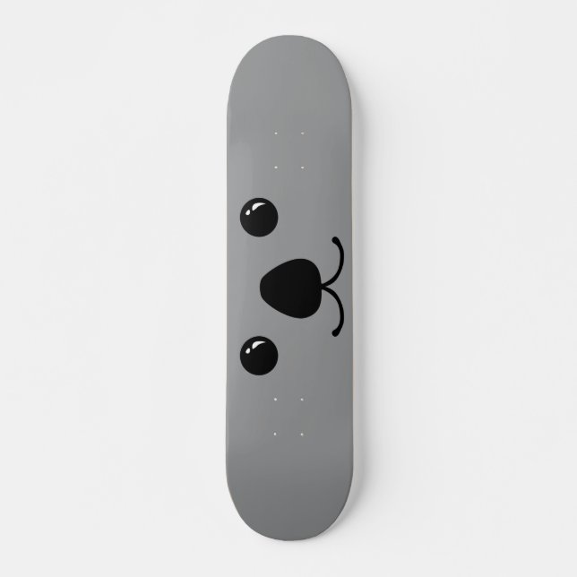 Grey Koala Cute Animal Face Design Skateboard Deck (Front)