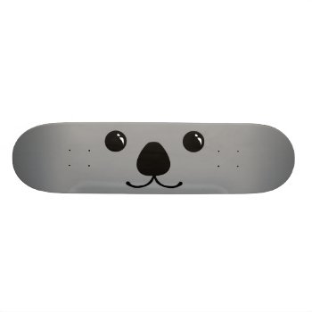 Grey Koala Cute Animal Face Design Skateboard Deck by UFPixel at Zazzle