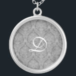Grey Lace Sterling Silver Necklace<br><div class="desc">Beautiful  Lace Sterling Silver Necklace - background color can be changed..  Great as a wedding favor,  wedding gift,  birthday gift or holiday gift.</div>