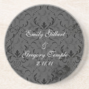 Grey Lace Wedding Favor Coasters