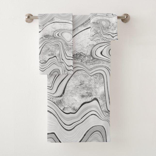 GREY LAVA MARBLE BATHROOM TOWEL SET (Insitu)