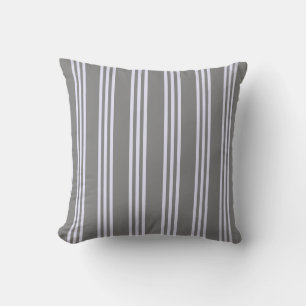 Grey & Lavender Colored Lines/Stripes Pattern Throw Pillow