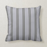 [ Thumbnail: Grey & Lavender Colored Lines/Stripes Pattern Throw Pillow ]