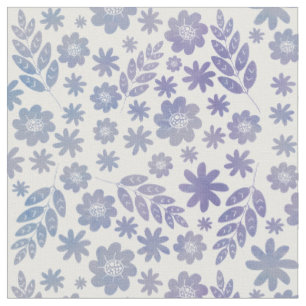 Grey & Lavender Floral Pattern Fabric