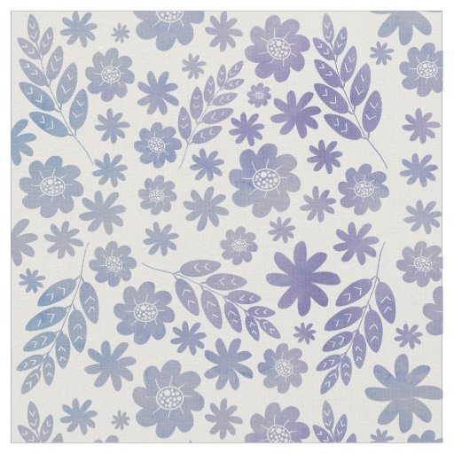 Grey & Lavender Floral Pattern Fabric