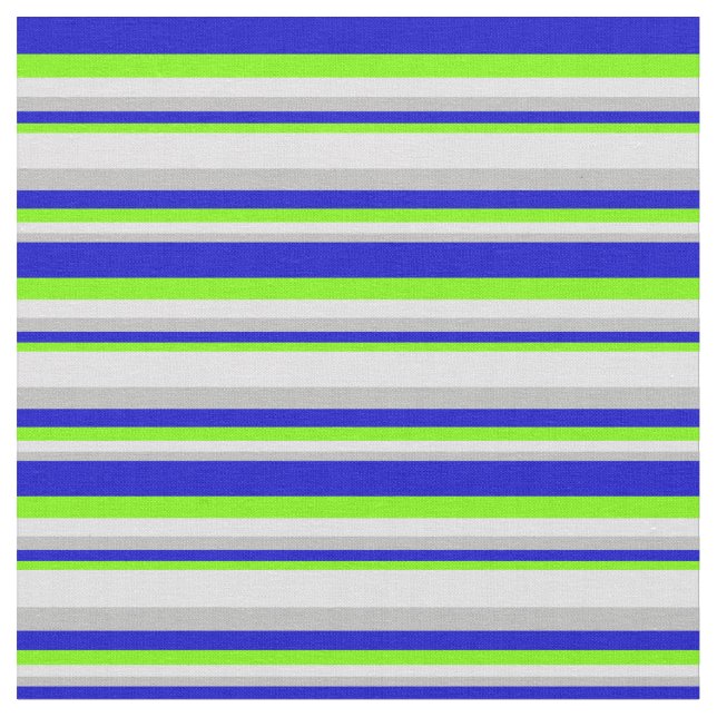 Grey, Lavender, Green & Blue Colored Pattern Fabric (Close Up)