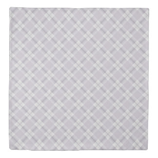 Grey Lavender Mauve Purple Small Plaid with Name Duvet Cover