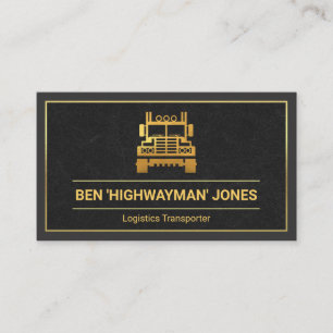 Grey Layers Gold Truck Frame Truck Transport Business Card