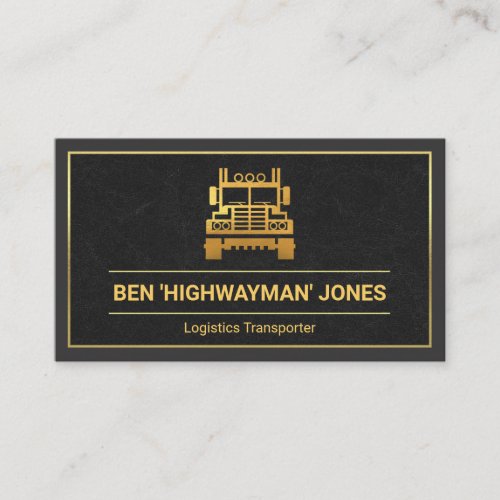 Grey Layers Gold Truck Frame Truck Transport Business Card