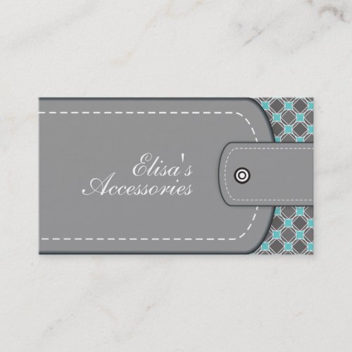 Grey leather look and pattern custom business card