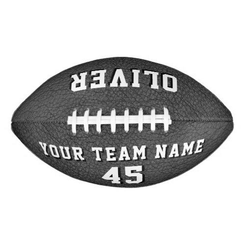 Grey Leather Print Player Name Team Number  Football