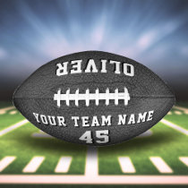 Grey Leather Print Player Name Team Number  Football