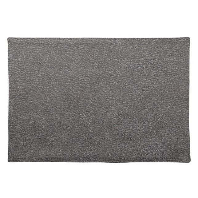 Grey Leather Print Texture Pattern Cloth Placemat (Front)