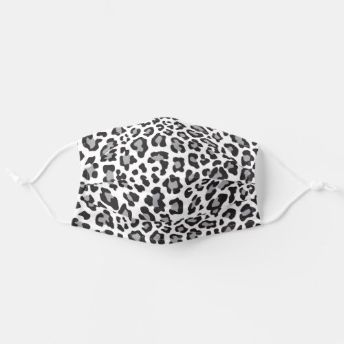 Grey Leopard Chic Animal Print Adult Cloth Face Mask