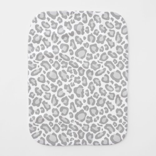 Grey Leopard Print Burp Cloth