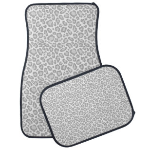 Grey Leopard Print Car Mat