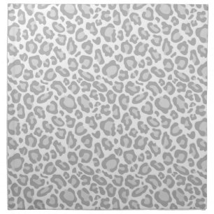Grey Leopard Print Cloth Napkin