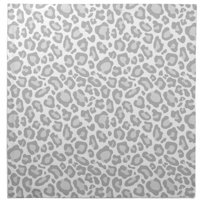 Grey Leopard Print Cloth Napkin (Front)
