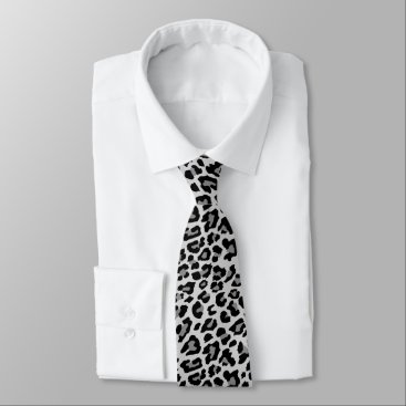 Grey Leopard Print Tie