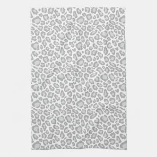 Grey Leopard Print Towel