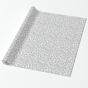 Grey Leopard Print Wrapping Paper