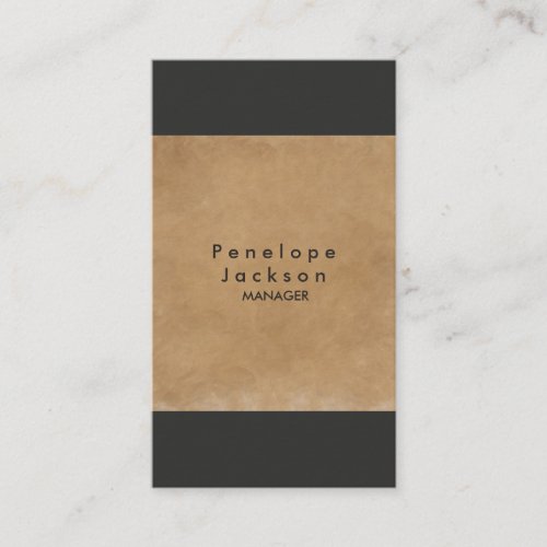 Grey Light Brown Modern Plain Professional Stylish Business Card