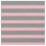 [ Thumbnail: Grey & Light Pink Lines/Stripes Pattern Fabric ]