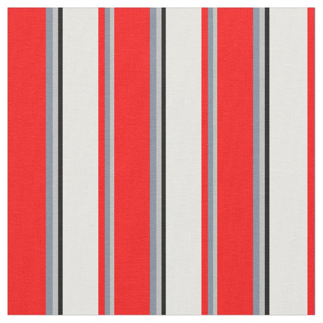 Grey, Light Slate Gray, Red, Mint Cream, and Black Fabric (Close Up)
