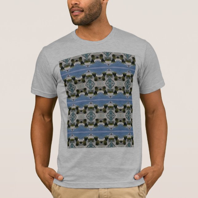 Grey light-weight t-shirt with design. TS 102 (Front)
