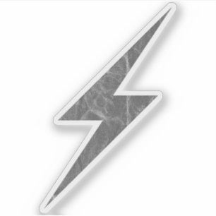 Grey Lightning Bolt Of Power (vintage) Sticker