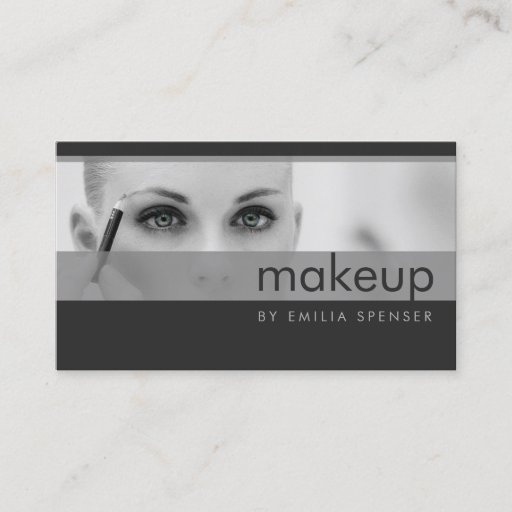Customizable Simple Grey Tones Make-up Artist Profile Card Business Card Template
