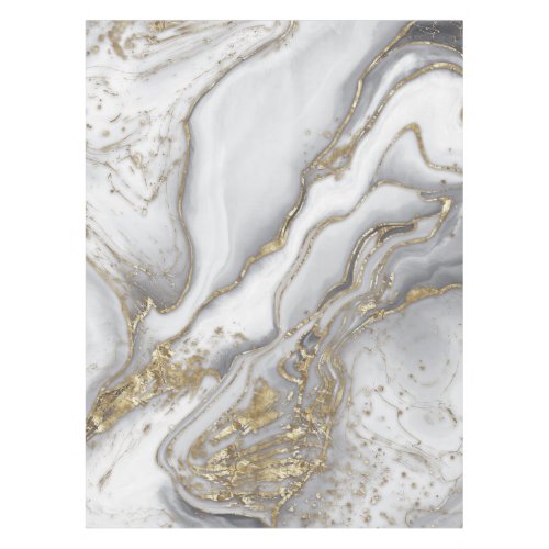 Grey liquid marble _ pearl and gold tablecloth