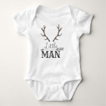 Grey Little Man Baby Bodysuit