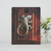 grey lizard on worn wood (Standing Front)