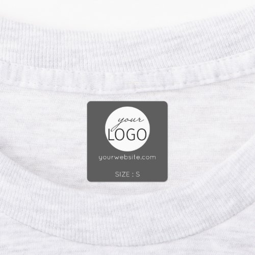Grey Logo Custom Website or Size Clothing Garment Labels