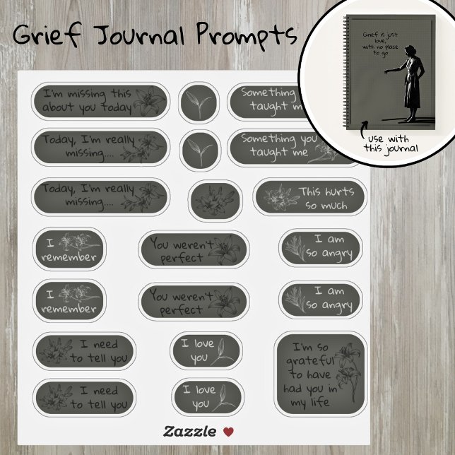 Grey Loss Grief Journal Prompt  Sticker (Creator Uploaded)