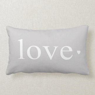 Grey Love Heart Pillows Cushions