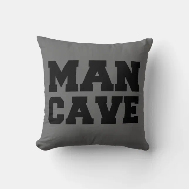 Grey Man Cave Pillow Zazzle