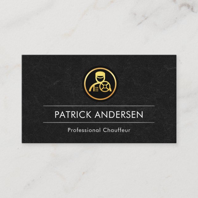 Grey Marble Grunge Texture Chauffeur Business Card (Front)