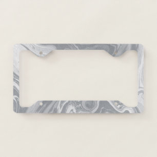 Grey Marble Look License Plate Frame