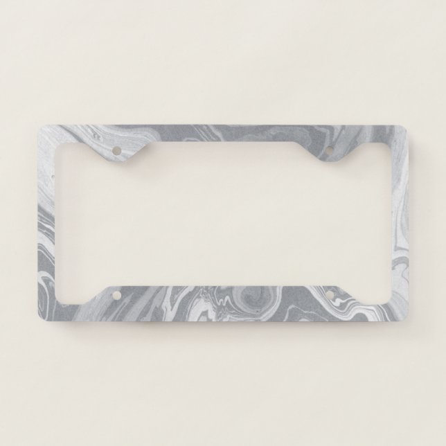 Grey Marble Look License Plate Frame (Front)