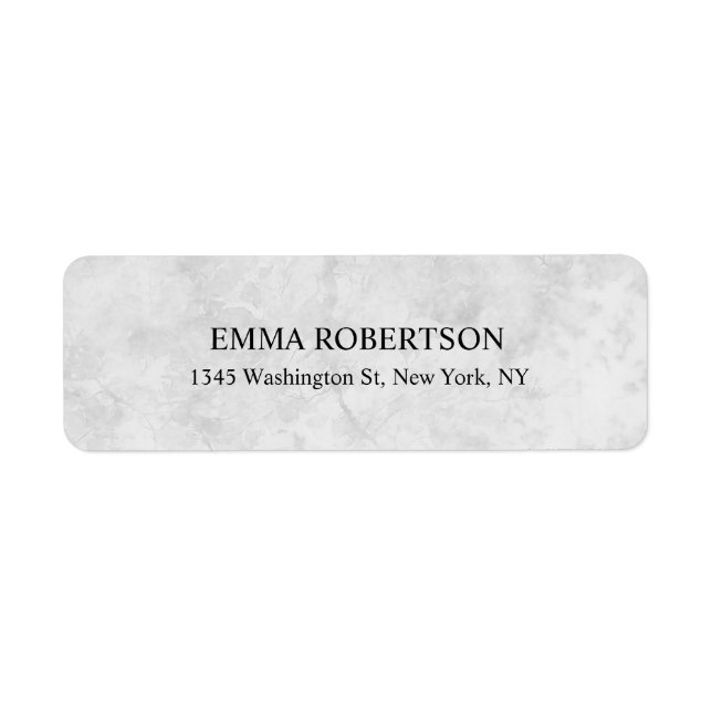 Grey Marble Plain Elegant Modern Professional Label (Front)