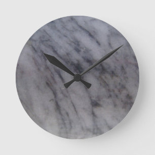 Grey Marble Round Clock