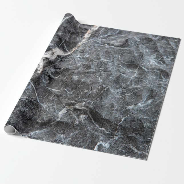Grey marble stone wrapping paper (Unrolled)
