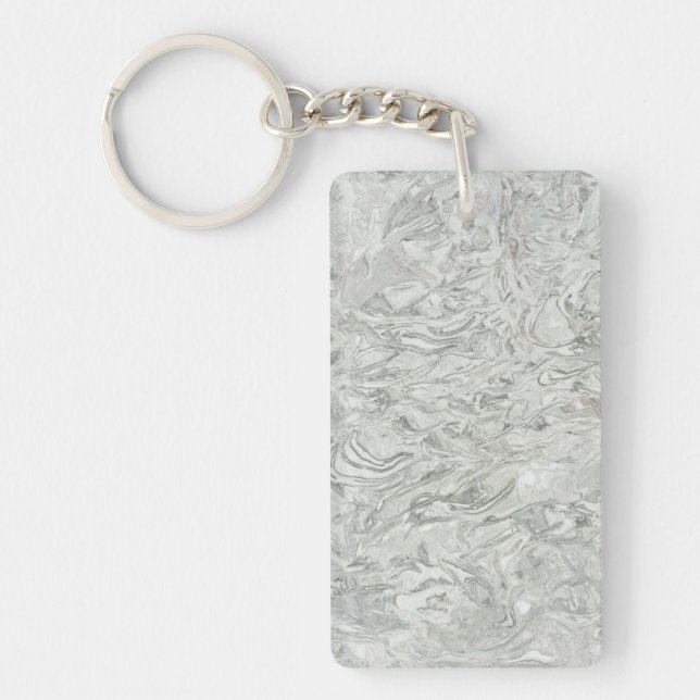 Grey marble surface pattern keychain (Front)