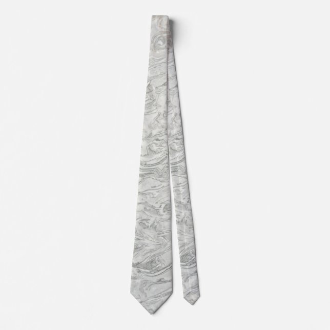 Grey marble surface pattern neck tie (Front)