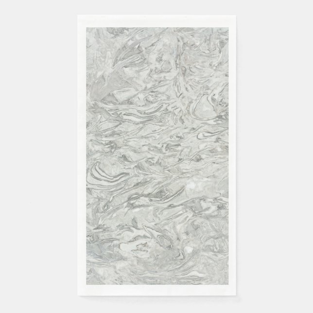 Grey marble surface pattern paper guest towels (Front)