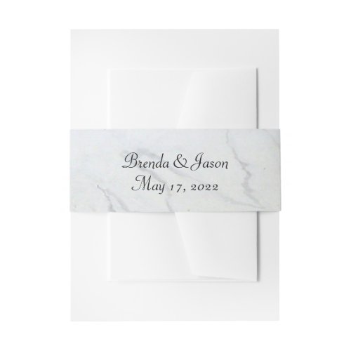 Grey Marble Wedding Invitation Belly Band